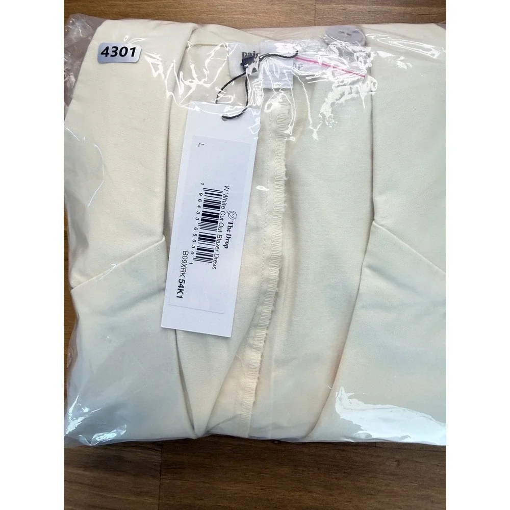 NEW The Drop Paige DeSorbo Waist Cutout Blazer Dress Ivory Size L